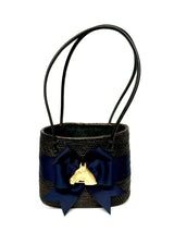 Black Medium Charlotte Navy Fluffy Bow and Horsehead- Sample Sale- Final Sale - Lisi Lerch