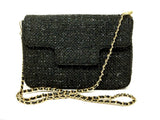 Black Metallic Tweed Chain Bag- Sample Sale- Final Sale - Lisi Lerch