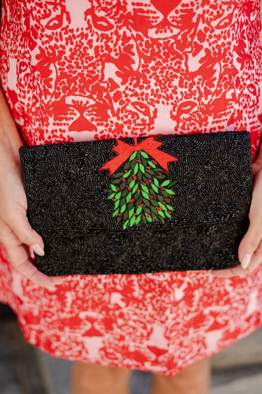 Black Mistletoe - Beaded Clutch - Lisi Lerch
