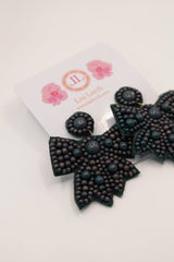 Black Rosie Bow Earrings -Sample Sale- Final Sale - Lisi Lerch