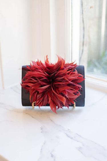 Black Scallop Ruby - Feather Clutch - Lisi Lerch