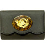 Black Scallop Ruby- Tort Oval with Fox and Horn- Sample Sale- Final Sale - Lisi Lerch