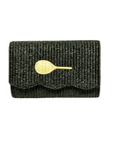 Black Straw Scalloped Ruby- Tennis Racket- Sample Sale- Final Sale - Lisi Lerch