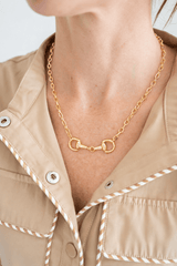 Blair Snaffle Gold Charm Necklace - 18k Gold Plated - Lisi Lerch