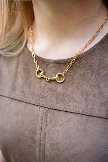 Blair Snaffle Gold Charm Necklace - 18k Gold Plated - Lisi Lerch