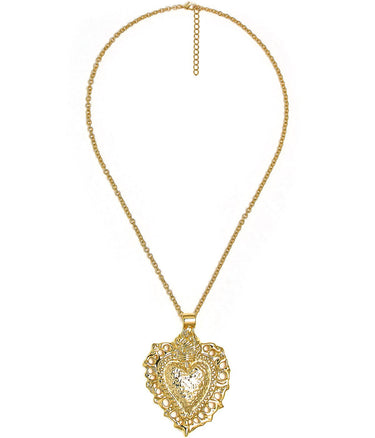 Bleeding Heart Charm Necklace - 18k Plated Necklace - Lisi Lerch