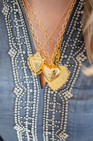 Bleeding Heart Charm Necklace - 18k Plated Necklace - Lisi Lerch