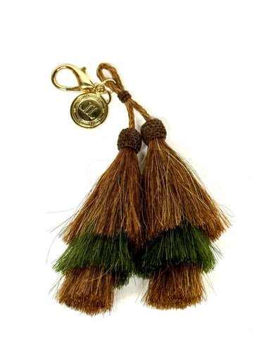 Brown and Dark Green Tassel -Sample Sale- Final Sale - Lisi Lerch