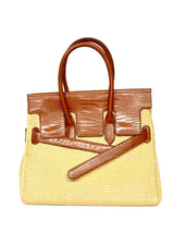 Brown Faux Croc/Soft Ratan Handbag- Sample Sale- Final Sale - Lisi Lerch