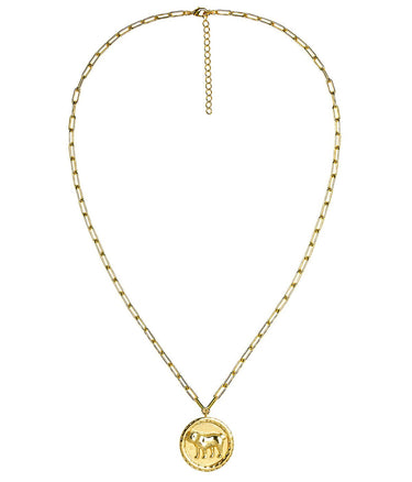 Bulldog 3D Disc Coin Necklace - 18k Gold Plated - Lisi Lerch