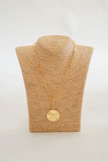 Bulldog 3D Disc Coin Necklace - 18k Gold Plated - Lisi Lerch