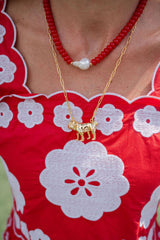 Bulldog Body - 3D Gold Charm Necklace - 18k Gold Plated - Paperclip Chain - Lisi Lerch