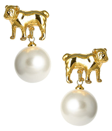 Bulldog Drop Stud Earring - 18k Gold Plated - Lisi Lerch