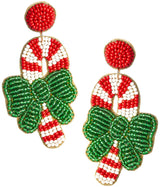 Candy Cane Beaded Earring - Lisi Lerch