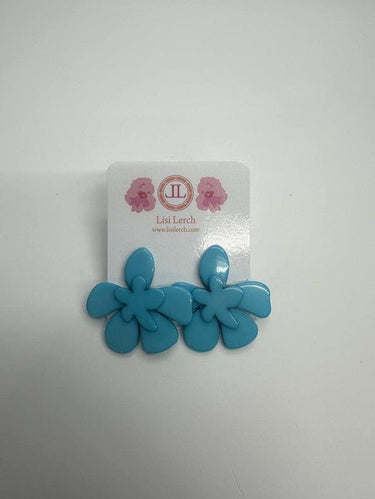 Carolina Blue Double Flower Acrylic Earring - Sample Sale Final Sale - Lisi Lerch