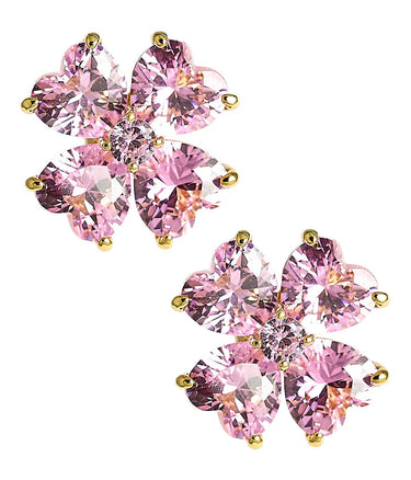 Catherine - Clover Stone Stud Earring - 18k Gold Plated - Darby Clark Collection - Lisi Lerch