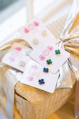 Catherine - Clover Stone Stud Earring - 18k Gold Plated - Darby Clark Collection - Lisi Lerch