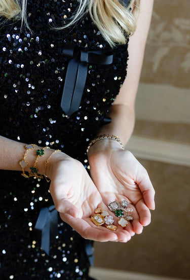 Catherine - Clover Stone Stud Earring - 18k Gold Plated - Darby Clark Collection - Lisi Lerch