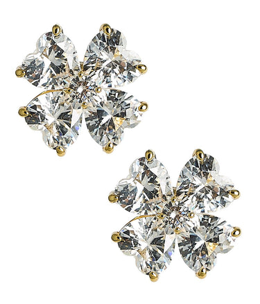 Catherine - Clover Stone Stud Earring - 18k Gold Plated - Darby Clark Collection - Lisi Lerch