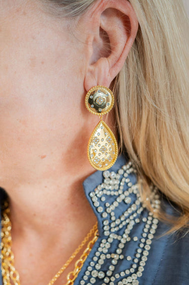Celeste Earring - Gold and Rhinestone - 18k Gold Plated - Lisi Lerch