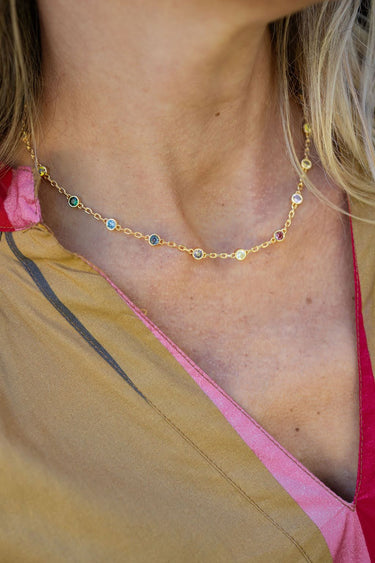 Chloe Bezel Necklace - 18k Gold Plated - Darby Clark Collection - Lisi Lerch