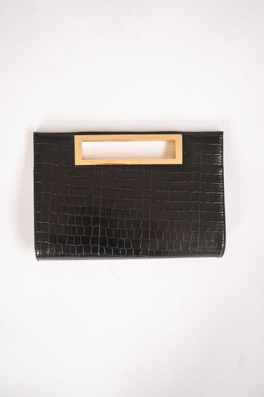  Chloe Black Croc Clutch 