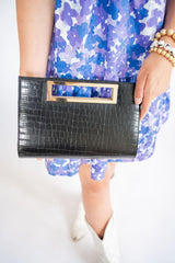  Chloe Black Croc Clutch 
