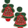 Christmas Bell Beaded Christmas Earring - Lisi Lerch