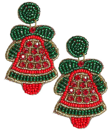 Christmas Bell Beaded Christmas Earring - Lisi Lerch