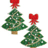 Christmas Tree Beaded Earring - Red Bow Top - Lisi Lerch