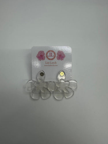 Clear Double Flower Acrylic Earring - Sample Sale Final Sale - Lisi Lerch