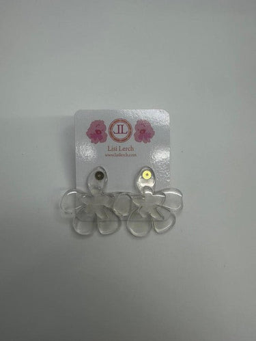 Clear Double Flower Acrylic Earring - Sample Sale Final Sale - Lisi Lerch