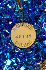 College Tag Charm Necklace - 18k Gold Plated Paper Clip Chain - Lisi Lerch