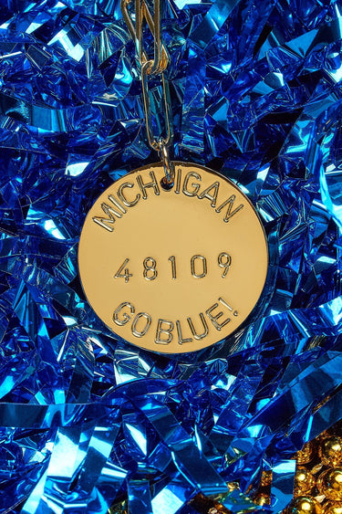 College Tag Charm Necklace - 18k Gold Plated Paper Clip Chain - Lisi Lerch