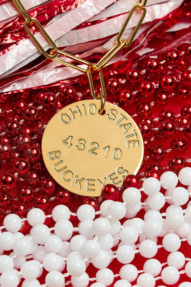 College Tag Charm Necklace - 18k Gold Plated Paper Clip Chain - Lisi Lerch