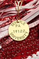College Tag Charm Necklace - 18k Gold Plated Paper Clip Chain - Lisi Lerch