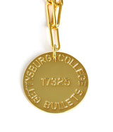 College Tag Charm Necklace - 18k Gold Plated Paper Clip Chain - Lisi Lerch