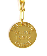 College Tag Charm Necklace - 18k Gold Plated Paper Clip Chain - Lisi Lerch