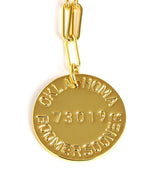 College Tag Charm Necklace - 18k Gold Plated Paper Clip Chain - Lisi Lerch