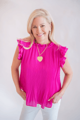 Dallas - Ruffle heart necklace - 18k Gold Plating - Lisi Lerch