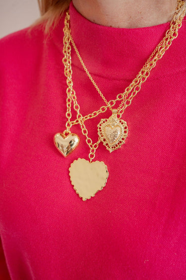 Dallas - Ruffle heart necklace - 18k Gold Plating - Lisi Lerch