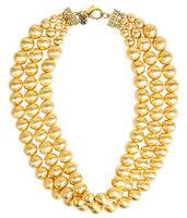Diana Gold Triple Strand Beaded necklace - Lisi Lerch