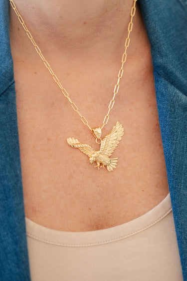 Eagle Paper Clip Chain Necklace - 18k Gold Plated - Lisi Lerch