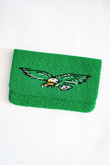 Eagles Bird - Green Beaded Clutch - Lisi Lerch
