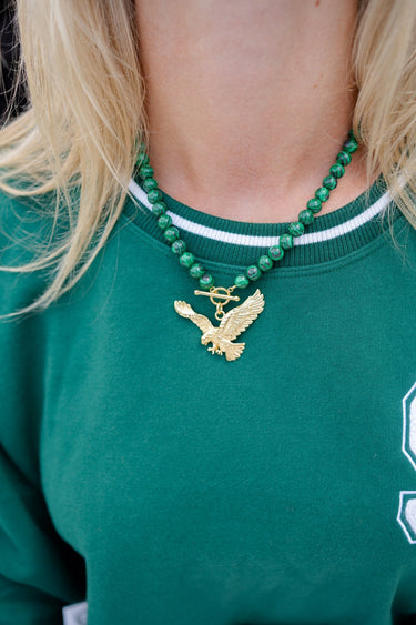 Eagles Green Malachite Beaded Necklace - 18k Gold Plated - Lisi Lerch