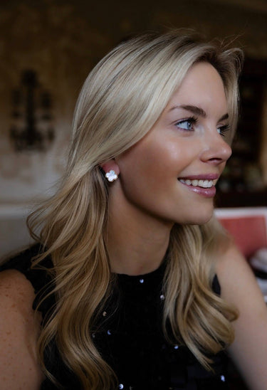 Elle - Clover Mother of Pearl Stud Earring - 18k Gold Plated - Darby Clark Collection - PreOrder - 11/20 - Lisi Lerch