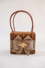 Emory - Linen Fluffy Bow and Charm - Lisi Lerch