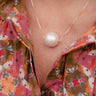 Evie - 14mm Cotton Pearl Stud Necklace - 18k Gold Plated - Lisi Lerch