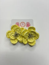  Extra Large - Yellow Woven Flower with Beaded Center - Sample Sale Final Sale 
