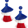 Fabric Tassel Earrings - RED WHITE & BLUE - Lisi Lerch